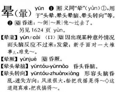 ​晕多音字组词