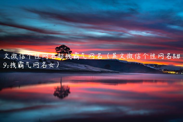 英文微信个性网名超拽霸气网名(英文微信个性网名超拽霸气网名女)